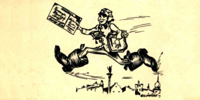 Karta pocztowa - Warszawski listonosz, ok. 1930 r. Fot. arch. autora