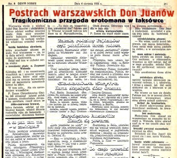 O Zygmuncie Walendzie - Dzień Dobry _ dziennik ilustrowany. R. 1, 4 sierpnia 1931, nr 211. Fot. Polona
