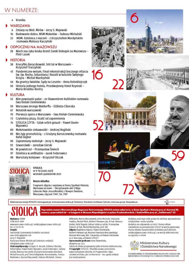 Stolica 9-10 2025 r. - spis treści. Fot. STOLICA