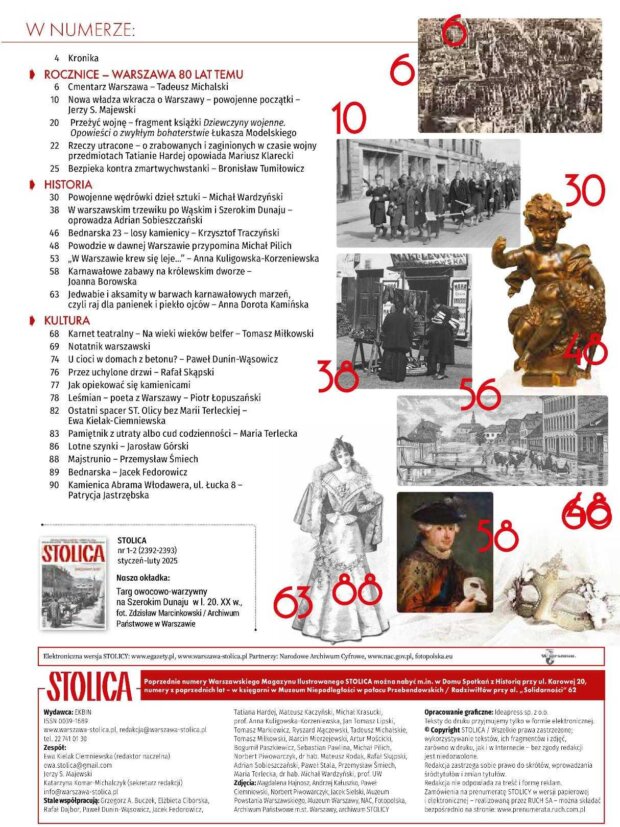 Spis treści Stolica 01-02 2025. Fot. STOLICA