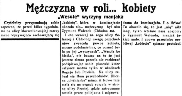 Wzmianka o Zygmuncie Walendzie - ''5 ta Rano'' 16-03-1932 nr. 77 - bezpartyjny dziennik żydowski. Fot. Polona