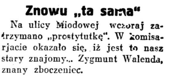 Wzmianka o Zygmuncie Walendzie - ''5 ta Rano'' 6-04-1932 nr. 98 - bezpartyjny dziennik żydowski. Fot. Polona