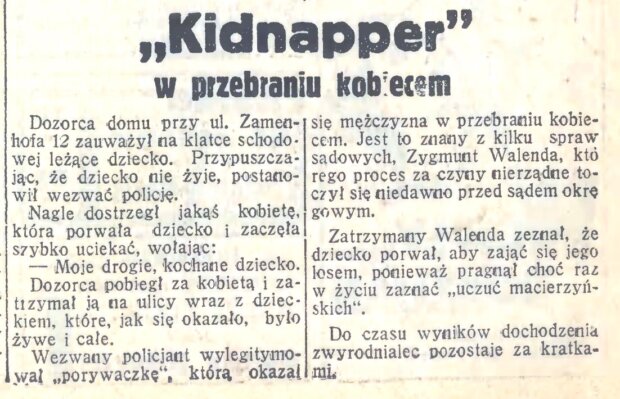 Wzmianka o Zygmuncie Walendzie - Dobry Wieczór! Kurier Czerwony _ ilustrowane pismo codzienne. R. 15 (7), 11 lipca 1936, nr 191. Fot. Polona