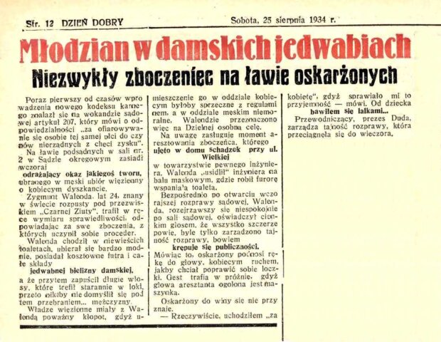 Wzmianka o Zygmuncie Walendzie - Dzień Dobry - gazeta codzienna. R. 4, 25 sierpnia 1934, nr 235. Fot. Polona