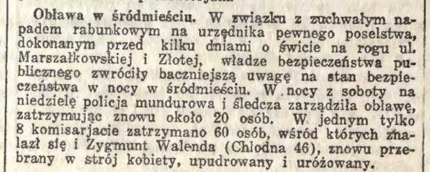 Wzmianka o Zygmuncie Walendzie - Kurjer Warszawski - wydanie poranne. R. 112, 25 kwietnia 1932, no 114. Fot. Polona