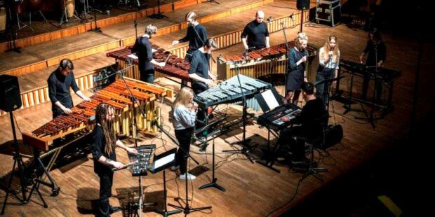 Zespół Perkusyjny Uniwersytetu Muzycznego Fryderyka Chopina. Fot. M. Żaboklicki