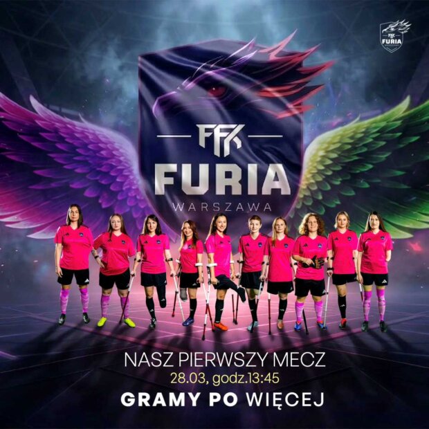 FFK Furia Warszawa - plakat na pierwszy mecz. Fot. FKK Furia