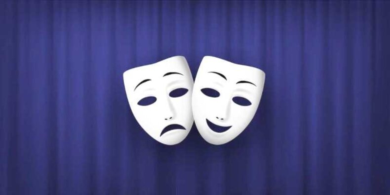 Maski - grafika na dzień teatru. źr. freepic.com