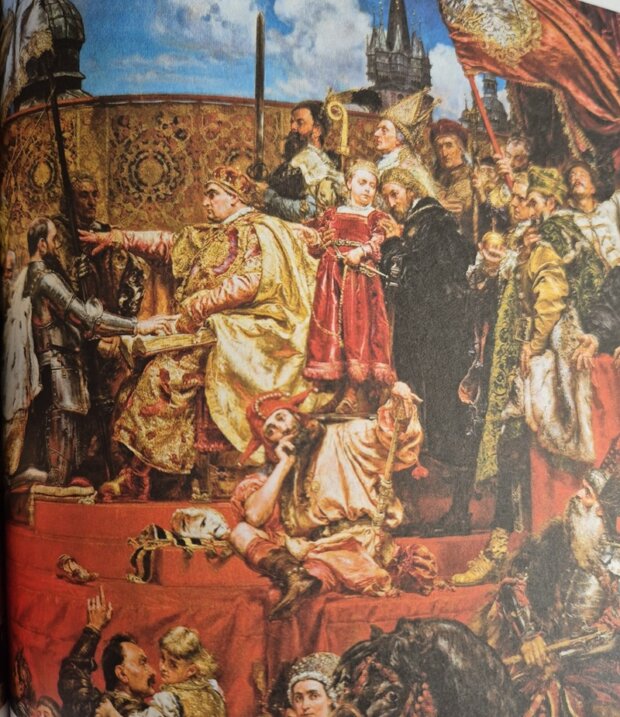 Hołd pruski fragment obrazu Jana Matejki