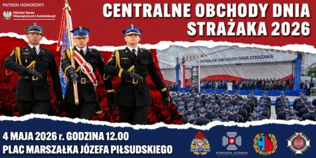 Obchody dnia Strażaka w Warszawie - 4 maja 2026, plac Piłsudskiego. Fot. KGSP
