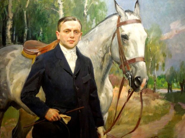 Portret Bronisława Krystalla z koniem - Wojciech Kossak, olej na płótnie, 180.5x138.5 cm, Muzeum Narodowe w Warszawie. Fot. Ablakok (Wikimedia)