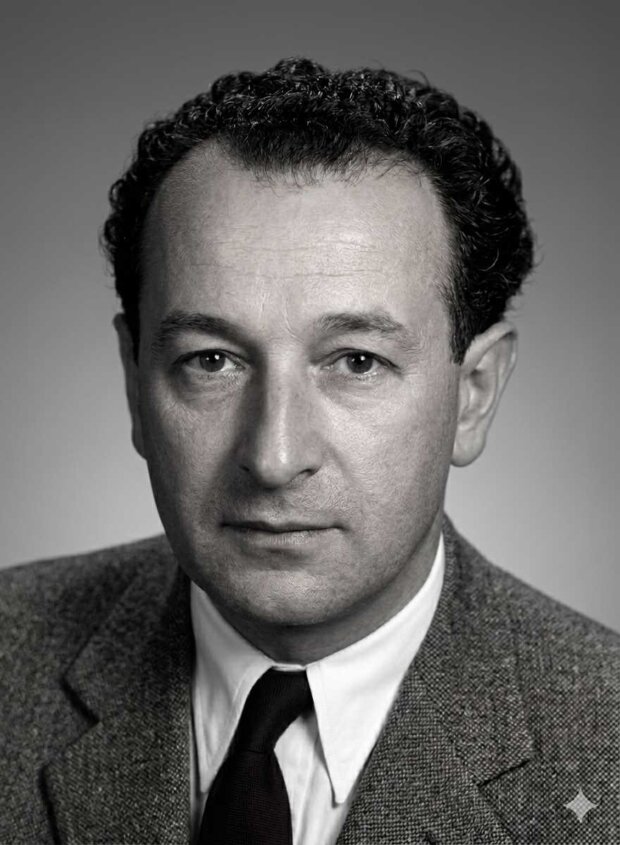 Stefan Putowski, polski architekt i urbanista, około 1960 r. Zdjęcie restaurowane AI. Fot. NN źr. Wikimedia