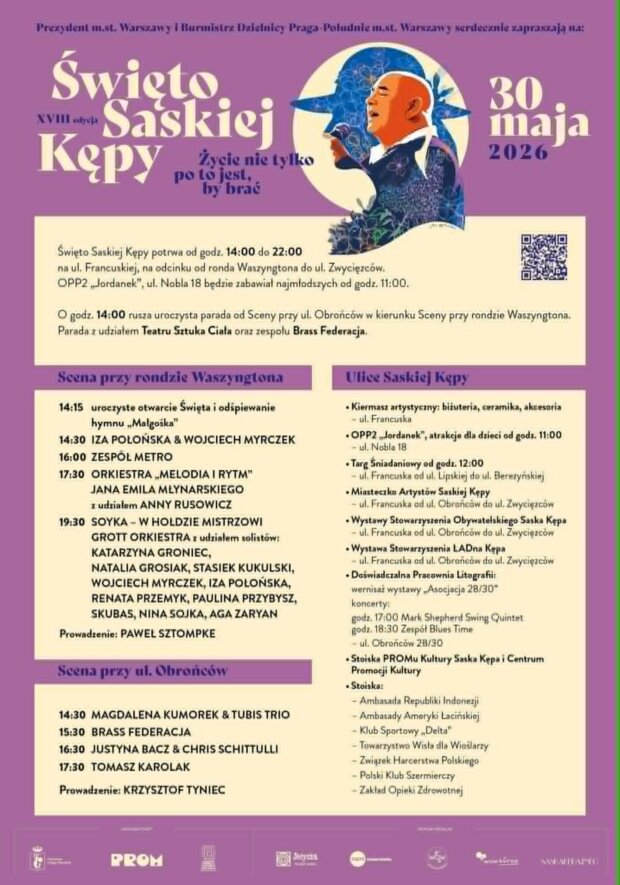 Program Święta Saskiej Kępy 2026. Fot. UD Praga PŁD
