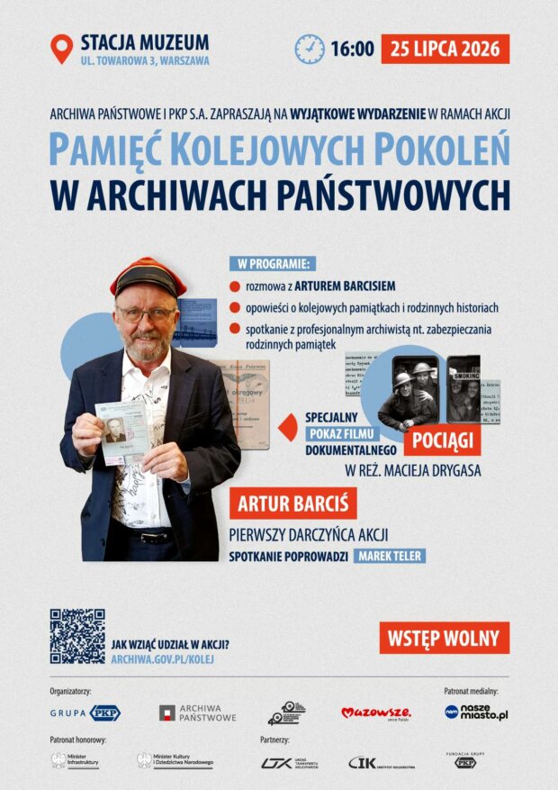 Artur Barciś i Pamięć Kolejowych Pokoleń - plakat wydarzenia. Fot. AP