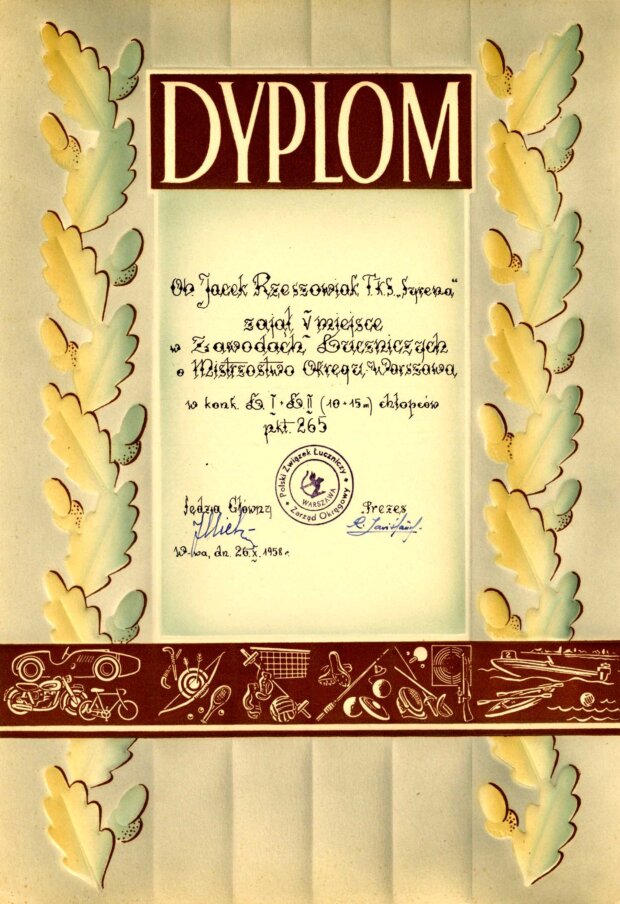 Dyplom ze zbiorów MSiT. Fot. arch. MSiT