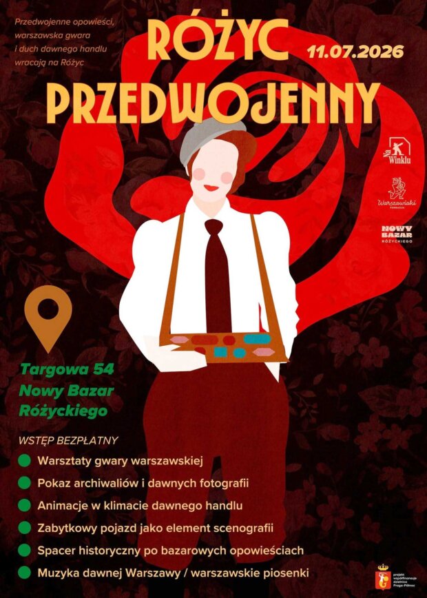 Różyc przedwojenny - plakat imprezy historycznej na Bazarze Różyckiego. Fot. Na Winklu