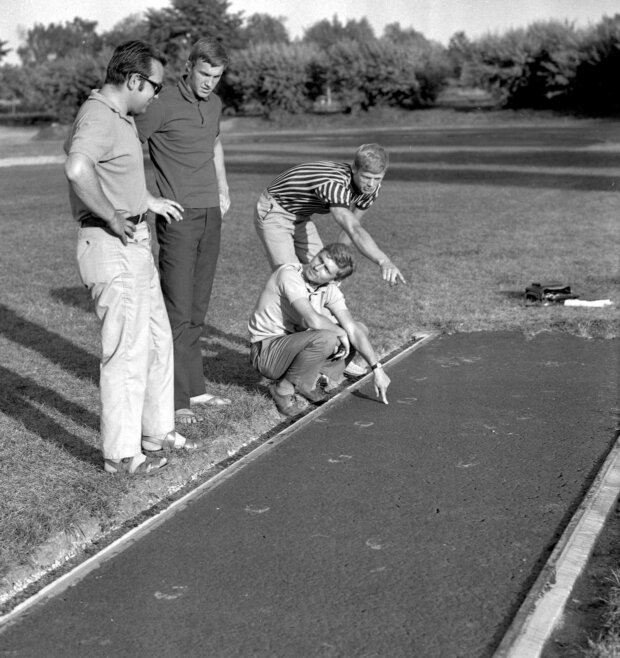 Tartanowe nawierzchnie - rozbieg na stadionie Skry. Fot. MSiT
