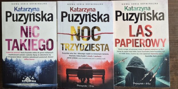 Trzy książki Katarzyny Puzyńskiej okładki