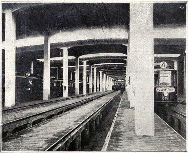 Wnętrze wozowni na Pradze - źródło Kronika Warszawy, lipiec-sierpień 1926 r. Fot. Magistrat Warszawy