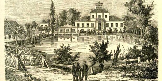 Instytut Agronomiczny - Marymont, rysunek z 1862 roku. Fot. Wikimedia