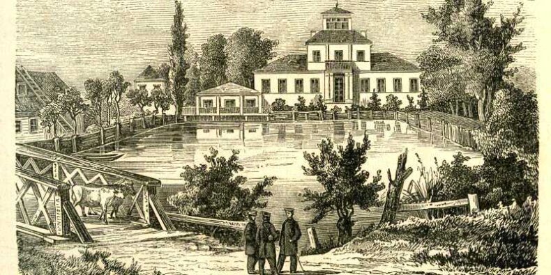 Instytut Agronomiczny - Marymont, rysunek z 1862 roku. Fot. Wikimedia