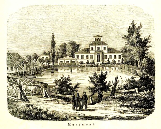 Instytut Agronomiczny - Marymont, rysunek z 1862 roku. Fot. Wikimedia