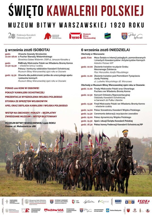 Plakat - Święto Kawalerii Polskiej w Ossowie 2026. Fot. Organizator