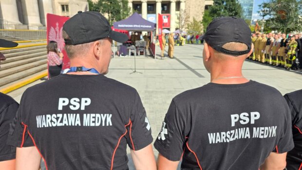 Wieżowiec 2026 - Mistrzostwa Polski Strażaków w biegu po schodach. Fot. Strażacka Warszawa