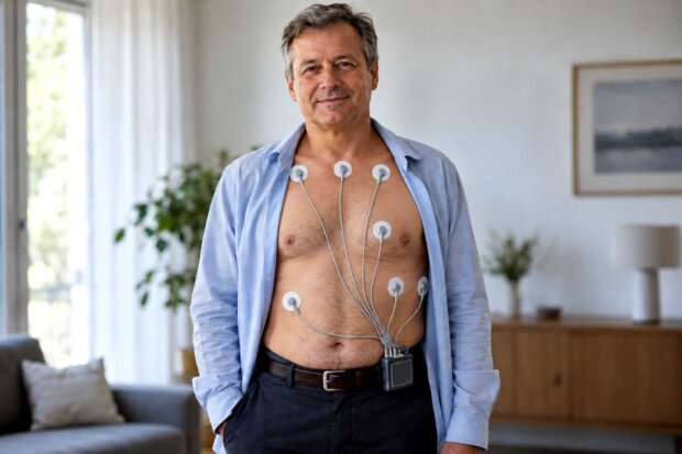 Badanie metodą Holtera - EKG na wynos. Fot. AI