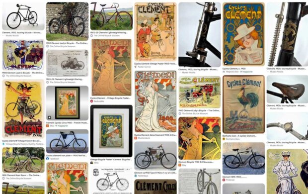 Rowery Cycles Clément - zbiór reklamówek i zdjęć. Fot. Google